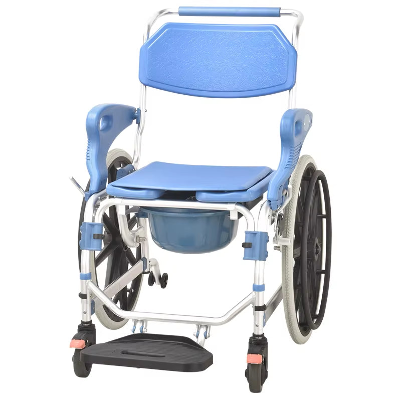 Mobile Portable Foldable Wheeled Bathroom Chair Handicap Patient Bucket Hoost Stool Nursing Commode Toilyet Chair for Elder